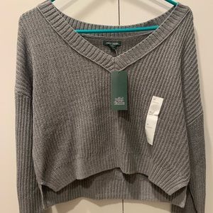 NWT Wild Fable cropped V-neck sweater
